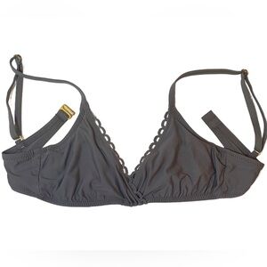 NWOT Helen Jon Dark Grey Underwire Bikini Top Size S